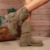 Botas Vaqueras Western de Tacón Grueso 2026 Otoño/Invierno Nuevas Botas Cortas, Botas de Plataforma, Botas de Moda Retro de Tacón Medio para Mujer