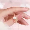 Brincos e Colar de Prata Esterlina S925 Novo Estilo Chinês com Borla de Lótus, Corrente para Clavícula Artística Versátil Elegante Vintage Atacado