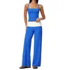 Conjunto de yoga transfronterizo para mujer con almohadillas en el pecho, tirantes finos, colores contrastantes, cintura alta, secado rápido, ropa deportiva de fitness para yoga 9666