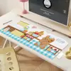 Alfombrilla de escritorio linda de oso baguette, alfombrilla de ratón extragrande para oficina de computadora, protector de escritorio, impermeable, a prueba de aceite, lavable
