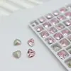 Broca de unha red nail ponta inferior coração 6mm super flash ponta inferior broca cor cristal pêssego coração diamante grande acessórios fabricantes atacado