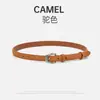 Cinto de Fivela de Liga de Metal e Couro da Moda com Design de Fivela Irregular Único para Mulheres, Versátil para Jeans
