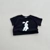 26 Camiseta de Verão Estilo Coreano Estampa de Coelho Estilo Ins Camiseta Simples de Manga Curta Infantil para Crianças Pequenas Top de Manga Curta Manga Curta Esportiva