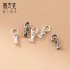 Plata de ley 925, colgante de hueso de plata tailandesa estilo antiguo, pulsera DIY, charm vintage, material y accesorios para tejer con cordón hechos a mano, S1240