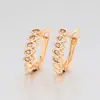 Pendientes geométricos ovalados Xuping hebilla rusa forma D aleación de cobre chapado color 18k estilo retro nicho al por mayor para mujer