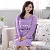 Outono estilo coreano manga comprida camisola mulheres bonito grande tamanho camisola feminina primavera outono e inverno longo outer-wearing camisola roupa de casa