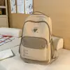 Mochila Fofa Estilo Academia para Meninas, Grande Capacidade, Mochila Escolar Color-Blocking para Alunos do Ensino Fundamental II, Ensino Médio e Ensino Fundamental