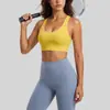 Traje deportivo Juyitang de alta elasticidad tipo "piel desnuda", Sujetador deportivo para gimnasio con hebilla, Ropa interior de yoga a prueba de golpes de alta resistencia
