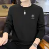 Marca de moda masculina camiseta slim fit para comércio exterior, novo moletom com gola redonda primavera/outono 2025, vestuário masculino de manga comprida