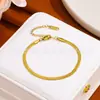 Pulseira de aço titânio transfronteiriça, corrente lisa versátil de ouro 18k, corrente O, corrente torcida, corrente de lâmina, corrente de aço inoxidável, joias DIY
