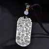Plata de Ley 999 Retro Nube Propicia Marca de Paz Nuevo Collar de Pareja de Plata Pura Colgante de Regalo para Hombres y Mujeres del Año Zodiacal
