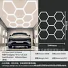 Lámpara LED de panal para empalme transfronteriza de 110V lámpara de tira para lavado de autos lámpara de estación hexagonal impermeable sin polvo para belleza de automóviles