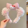 Diadema de estilo coreano kawaii para niña, bonita diadema de felpa con dibujos animados para otoño e invierno, diadema para lavarse la cara a presión con el pelo de niña dulce