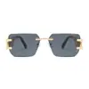 Gafas de sol personalizadas sin montura de borde cortado europeas y americanas transfronterizas para hombre, gafas de sol metálicas de moda Anti-UV, gafas de sol a la moda