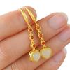 Natural White Jade moda adorável brincos longos S925 prata esterlina ouro sul vermelho ágata brincos jóias para as mulheres
