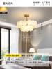 Lustre de luxo acessível francês para sala de estar, quarto principal, luminária de cristal simples pós-moderna, luminárias populares criativas de concha para restaurante, quarto