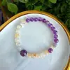 Huiya Joyería Pulsera de Cristal Natural Multi-Tesoro Cristal Torre Amarilla Ojo de Tigre Amarillo Piedra Ojo de Tigre Pulsera Donut Mayoreo