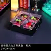 Estante de barra led luminoso para platos de frutas barra transparente plato de frutas creativo de tres niveles plato para postres frutas bocadillos compartimento comercial