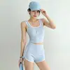 Conjunto de Regata e Shorts de Yoga para Mulheres, Respirável, Não Gruda no Suor, Corrida Matinal de Verão, Fitness, Conjunto Esportivo de Duas Peças, Corrida Matinal de Verão
