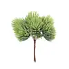 Ramo de Pinha Artificial com Folhas Brilhantes para Decoração de Natal, Floral DIY para Casa e Jardim, Ramos Macios de Pinha com Glitter Dourado