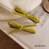 Presilha de Cabelo com Laço de Veludo Liso Estilo Coreano para Mulheres, Presilha Lateral para Franja Outono e Inverno, Acessório de Cabelo Presilha Jacaré de Princesa
