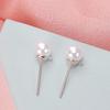 Pendientes de aguja de plata S925 semiacabados de joyería coreana, pendientes de perla de imitación hechos a mano, accesorios al por mayor