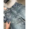 Jeans Jacquard de Calle Americana de Moda para Hombre Primavera y Verano, Pantalones Casuales Rectos Lavados, Pantalones Acampanados Sueltos y Estilosos