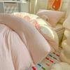 Clase a Nuevo Juego de Cama de Algodón Lavado de Color Puro de Cuatro Piezas Juego de Tres Piezas de Sábanas y Funda de Edredón para Cama Individual de Dormitorio Estudiantil Cama Sábanas de Cama