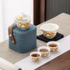 Juego de té de viaje traje porcelana jade grasa de oveja Taza Express portátil para exteriores kung fu una tetera tres tazas regalo de negocios logotipo