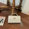 Bolso de cadena con patrón de rombos, moda femenina 2026 nuevo otoño/invierno, bolso de mano exquisito, bolso de hombro de nicho, bolso cuadrado pequeño cruzado