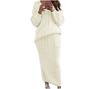 AliExpress outono e inverno novas roupas femininas Amazon wish moda europeia e americana conjunto de suéter com ponto torcido saia em estoque