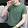 Camiseta de Manga Corta para Hombre Color Sólido Lisa Negra Totalmente Negra Totalmente Blanca Camiseta Simple Verano Blanco Puro Camiseta Top Media Manga