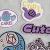 Etiqueta de Bordado Computadorizado Desenho Animado Letras Inglesas Rádio Etiqueta de Tecido Acessórios para Diário Adesivos de Patch DIY Adesivos de Bordado