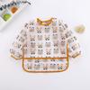 Babador Xue Oni, Roupas Impermeáveis para Comer para Crianças, Vestuário Infantil e para Bebês com Desenho Animado Reversível, Casaco Invertido Estilo Coreano, Babador Sem Lavagem