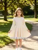 Vestido infantil de línea A con estampado de lunares de otoño temu2026, un éxito en TikTok, en stock, con bolsillos, estilo casual