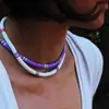 Estilo de Playa de Verano Europeo y Americano Nuevo Collar Hecho a Mano para Mujer Uso Apilado Cadena de Clavícula con Cuentas de Colores Cadena de Collar de Cerámica Blanda DIY