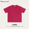 Camiseta de Hombre de Manga Corta de Algodón Puro de Doble Hilo Sencilla de Moda de Marca Primavera y Verano 2025 Talla Grande Holgada Dopamina Camiseta Top Deportivo