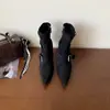 Primer Encuentro: Botines de punta fina, tacón de aguja, con cremallera lateral para mujer, estilo retro europeo y americano, colección nueva 2026, elegantes de tacón alto, de ajuste ceñido