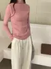 Nuevo Suéter de Punto con Cuello Medio Alto y Volantes para Mujer Otoño/Invierno 2026, Corte Ajustado, Suéter Elegante para Debajo