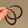 Tecido Agulha de Prata Estampa de Leopardo Brincos Redondos Europeus e Americanos Retrô Elegantes Luxo Acessível Brincos de Nicho de Alta Qualidade Atacado Mulheres