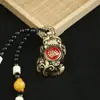 Adorno Portátil de Latón Giratorio Pixiu Masculino y Femenino Atractor de Fortuna y Riqueza, Adorno de Cobre Giratorio para Alivio del Estrés Regalo