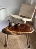 Mesa de Centro Plegable de Madera Maciza, Mesa Pequeña Simple para Balcón Exterior, Mesa Baja Tatami para Sala de Estar, Mesa de Centro para Balcón