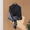 Lenço Echarpe Feminino Borda Inclinada Triângulo Camadas Multifuncional Cachecol de Pescoço Elegante Versátil Cachecol de Pescoço Echarpe de Cashmere Malha