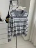 Suéter de punto a rayas estilo coreano, inspirado en lo vintage, mezcla de lana y seda para mujer, con botones de concha y diseño tipo polo de jersey, perfecto para el calor del otoño y el invierno