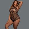 Amazon Europa e Estados Unidos comércio exterior roupa íntima sexy perspectiva flor videira jacquard macacão sexy pijama de rede plus size feminino