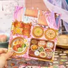 Yuxian 3: A Través del Tiempo - Serie Soy un Chef Libro de Pegatinas PET, Material DIY Temático de Comida para Diarios, 2 Diseños