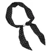 Bufanda de Seda Perezosa con Perlas Estilo Coreano Casual Lunares Gasa Cinta Ajustable Accesorios para Traje Suéter Bufanda para Cuello de Mujer