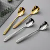 Cuchara cuadrada de acero inoxidable 304, cuchara de café martillada, cuchara para remover, elegante cuchara de postre, cuchara para el hogar, cuchara para helado
