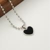 Collar Dulce y Fresco con Forma de Corazón para Mujer, Cadena Negra para Clavícula Estilo Coreano, Gargantilla Versátil de Lujo Ligero, Colgante Dulce y Fresco, Moderno y Único para Mujer