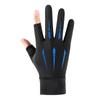 Guantes de Protección Solar de Dos Dedos Expuestos para Hombre en Verano Hilo de Hielo Montar en Motocicleta Conducir Coche Eléctrico Pesca Repartidor Pantalla Táctil